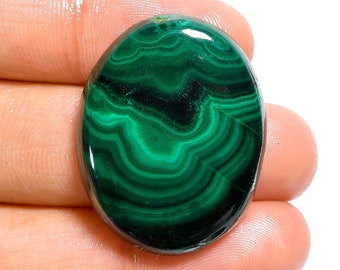Gift Malachite Cabochon 94.5 Ct Natural Chrysocolla Malachite 48X29X7 mm Oval Shape Cabochon Loose Gemstone Semi Precious Chrysocolla