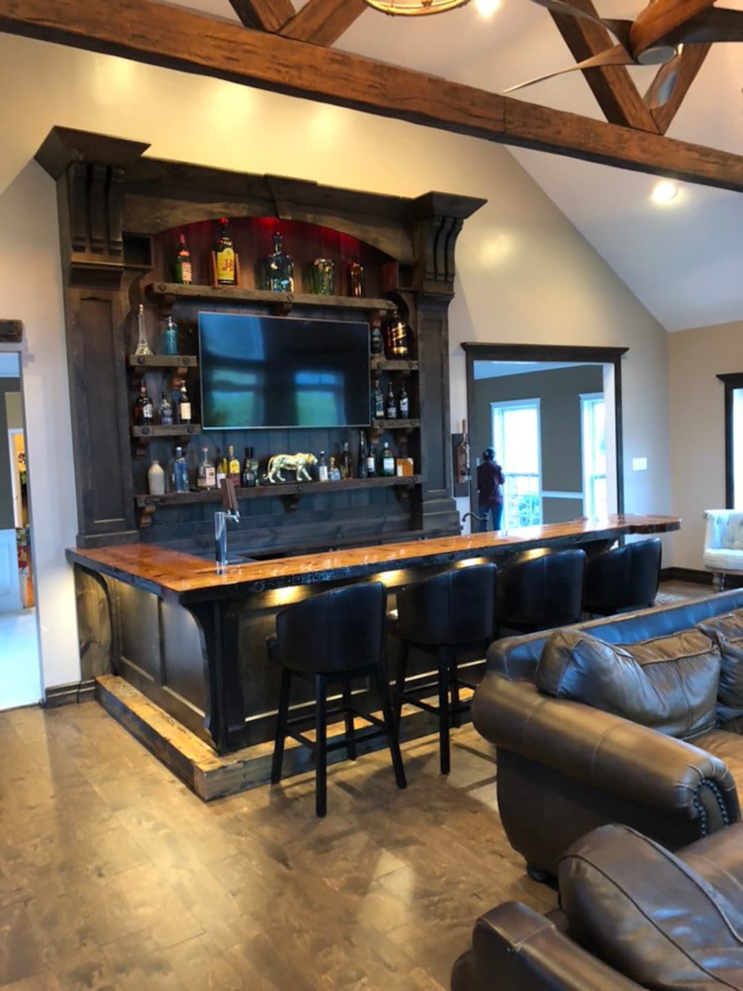 Rustic Bar Stand Custom Rustic Bar: Reclaimed Wood, Home Entertainment Centerpiece - Etsy