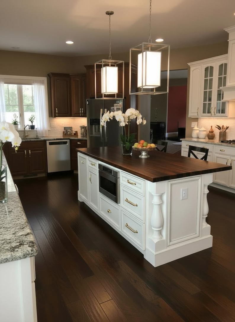 Custom Kitchen Island With Large Legs & Ample Storage - Etsy