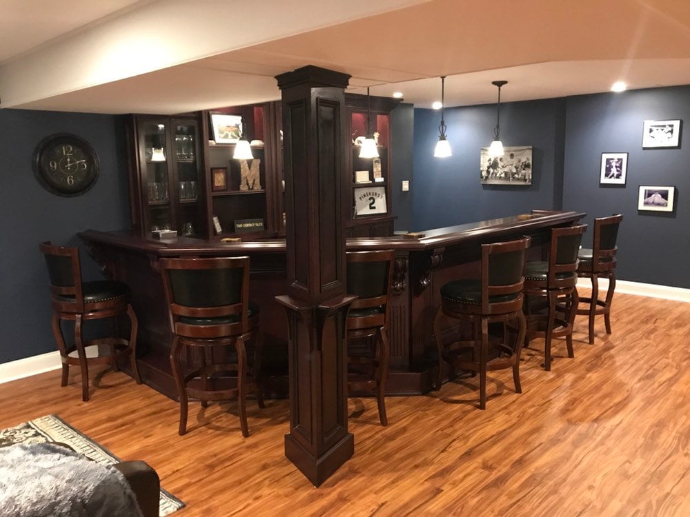 Custom Home Bar With Back Bar & Shelving - Etsy