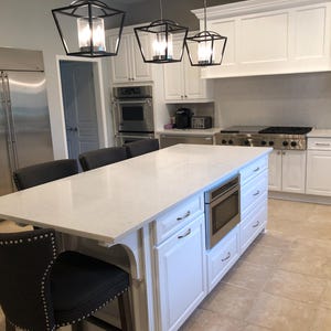 Custom white kitchen Island