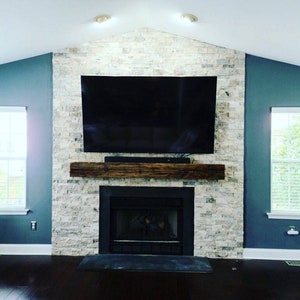 Floating Rustic Wooden Mantle Shelf