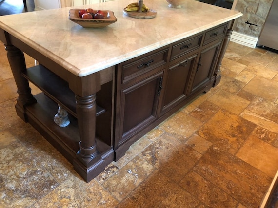 Custom Kitchen Island With Large Furniture Legs Etsy