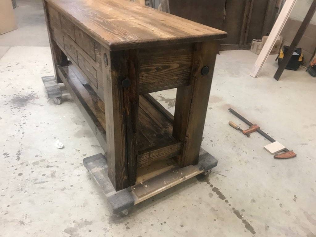 6 Drawer Wooden Top Vanity/kitchen Island Etsy