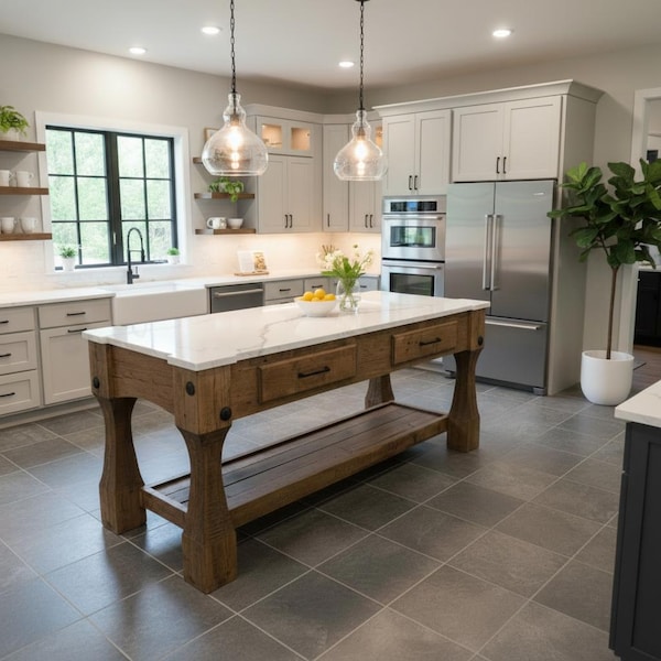 Rustic Kitchen Island free local shipping