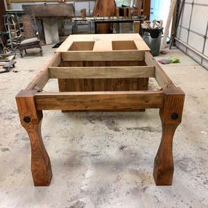 Rustic kitchen island with available extra storage