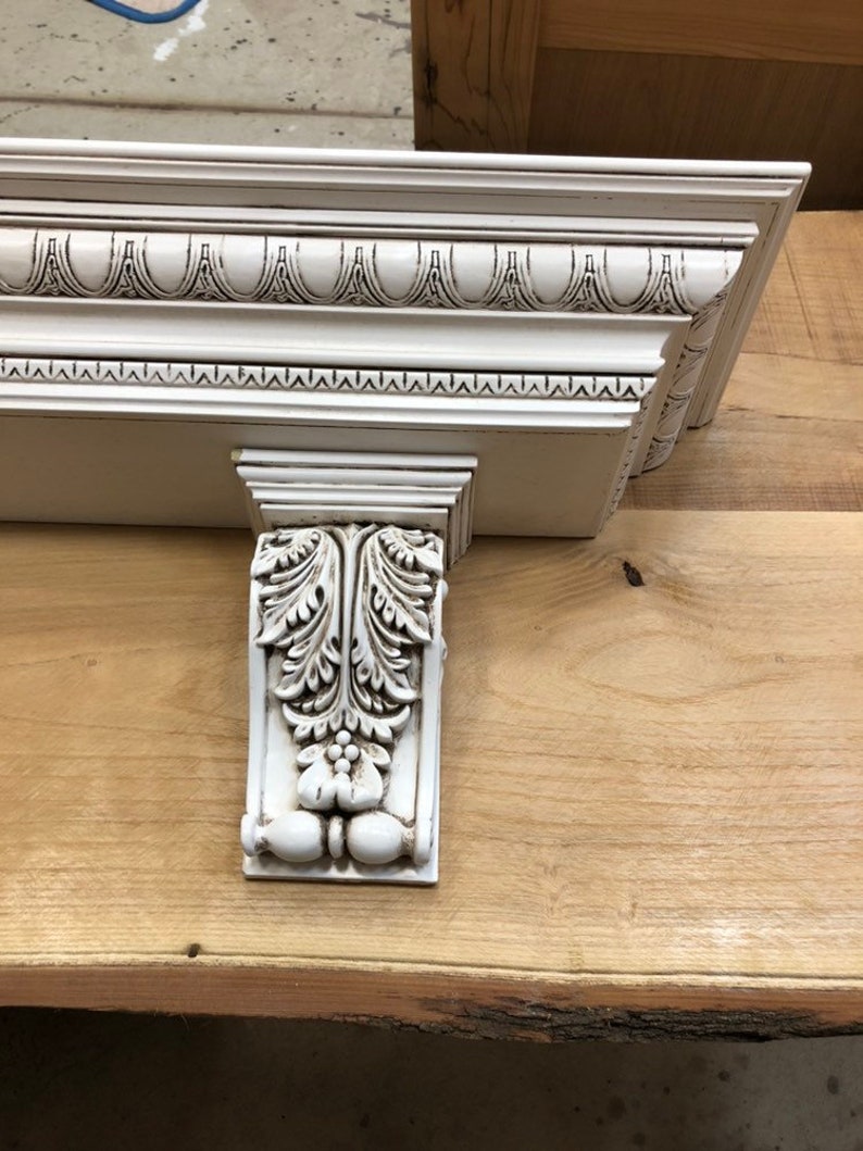 Crown molding mantle shelf with corbels beautifully finished Etsy