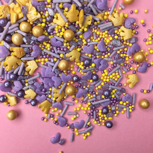 Purple and Gold Sprinkles for Topping Bath Bombs Vegan Cruelty Etsy