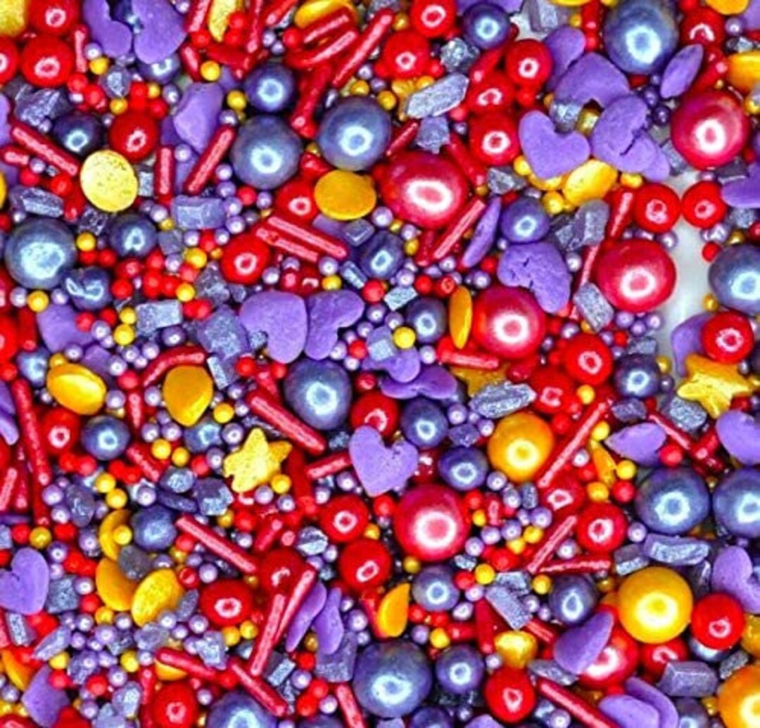 Purple Red and Gold Sprinkles for Topping Bath Bombs Vegan Cruelty Free