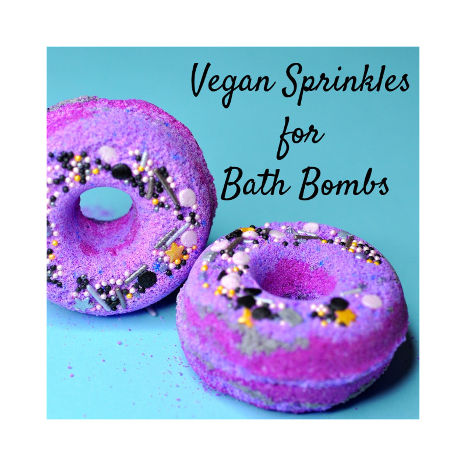 Purple and Gold Sprinkles for Topping Bath Bombs Vegan Cruelty Etsy