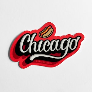 Chicago | Chicago Hund | Windige Stadt | Aufkleber