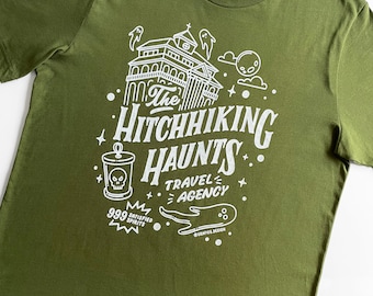 Hitchhiking Haunts | Haunted Mansion | White Unisex T-Shirt
