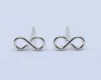 Sterling silver infinity symbol studs. Simple earrings, infinity earrings, infinity studs, handmade earrings, handmade studs, dainty studs