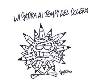 08/12/2021 La satira ai tempi del colera - Disegno inedito — Pandemia, CORONADELIRIUS