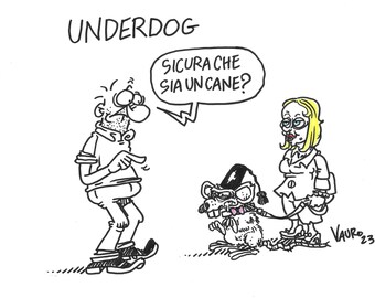 21/12/2023 Meloni underdog. "Sicura che sia un cane?" - Chiagni e Fasci, antifascismo, Fratelli d'Italia — Vauro Show (Servizio Pubblico)