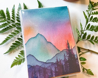 Colorful Mountain Peaks -- Landscape Cards Variety Pack -- A7 Folded Blank Notecards - Greeting Cards - Luxury Stationery