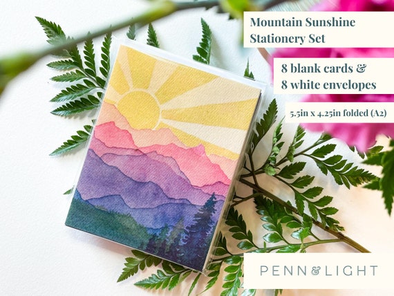 Mountain Sunshine Art Cards 8 Blank Cards With Envelopes Blank