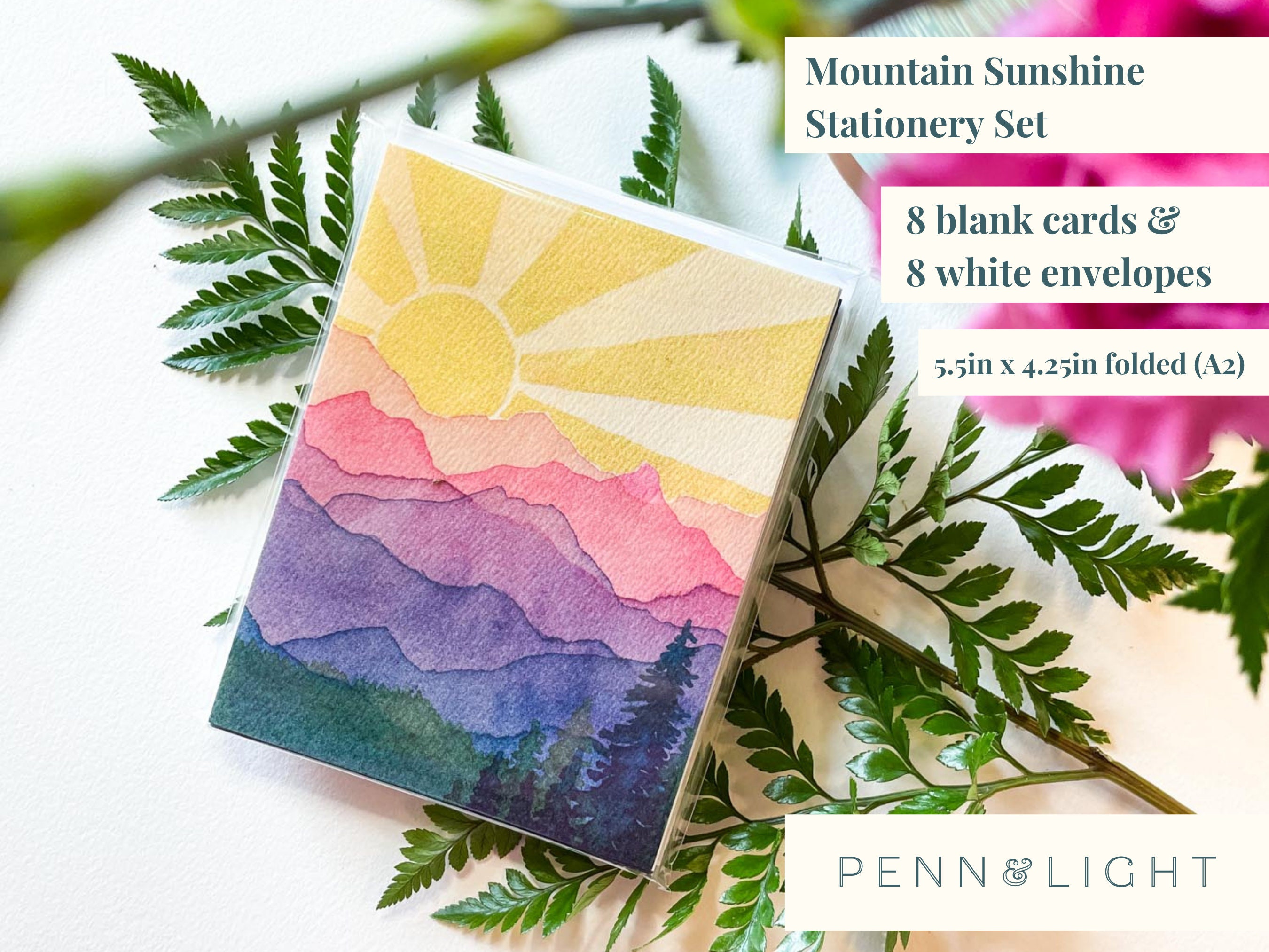 Mountain Sunshine Art Cards 8 Blank Cards With Envelopes Blank Notecards Greeting  Cards Watercolor Cards 