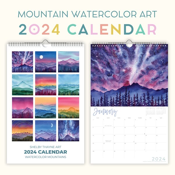 2024 Mountain Calendar Etsy