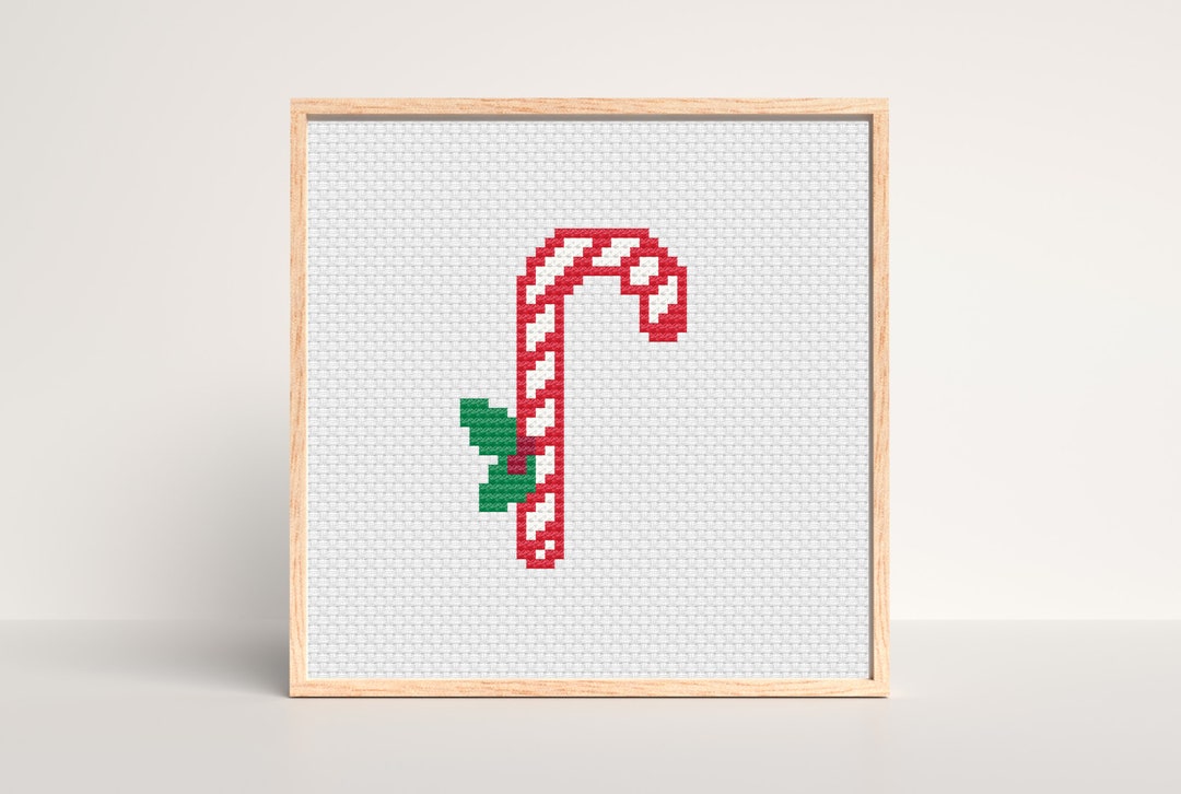 Candy Cane Cross Stitch Pattern PDF Cross Stitch Ornament Etsy