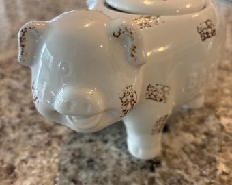 recipiente de gordura para porco de cerâmica