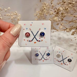 Hockey Earrings – Heated Rivalry Ilya & Shane – Hockey Fan Jewelry – Sports Earrings – Gift for Hockey Fan