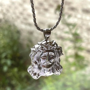 925 Sterling Silver Jesus Head / Jesus Christ Medallion / Jesus Necklace / Jesus Pendant For Men / Jesus Charm#972
