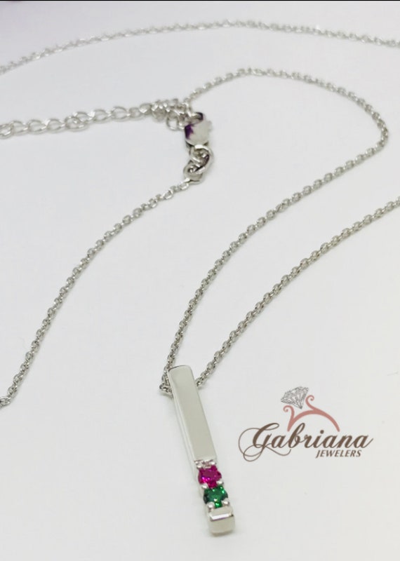 Family Bar Necklace / Family Birthstone 