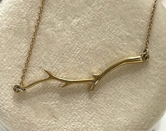 14K Solid Yellow Gold Branch Necklace / Branch Necklace / Family Jewelry / Ideal Gift / Nature Inspired / Elegant & Unique Necklace Design