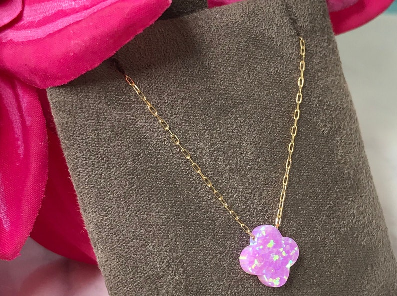 Opal pendant Pink Opal Opal Necklace Delicate Chain Delicate Necklace Dainty Necklace Layering 18k yellow gold #PG133