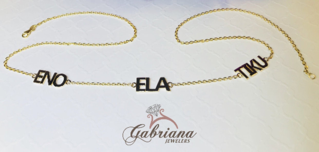 Personalized Necklace / Nameplate / Custom Name / Three Name Necklace ...