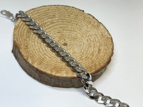 Sterling Silver 8MM Curb Bracelet / Men's Bracelet / Curb Bracelet