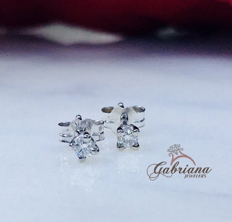 0.08ctw Round Popularity Stud Earrings Cut Studs Diamond safety 4 Prong
