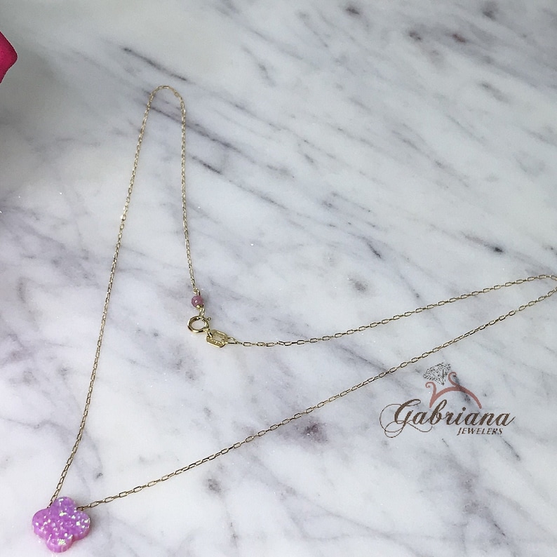 Opal pendant Pink Opal Opal Necklace Delicate Chain Delicate Necklace Dainty Necklace Layering 18k yellow gold #PG133