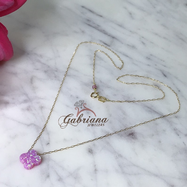 Opal pendant Pink Opal Opal Necklace Delicate Chain Delicate Necklace Dainty Necklace Layering 18k yellow gold #PG133