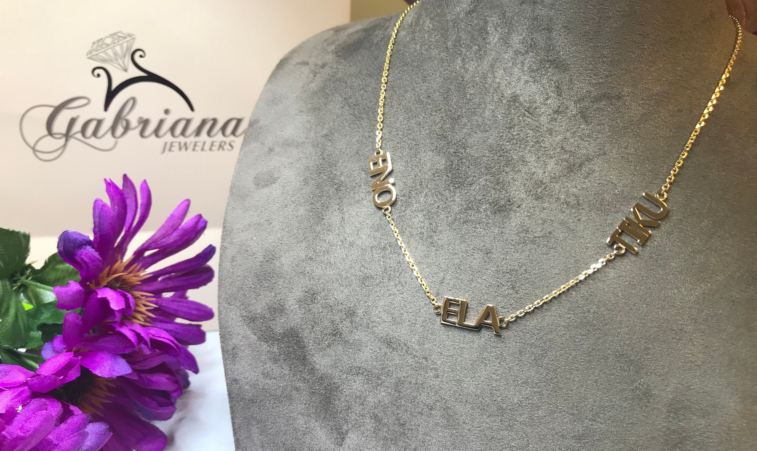 Personalized Necklace / Nameplate / Custom Name / Three Name Necklace ...