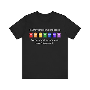 PRIDE Rainbow Police Box, 11th Doctor Quote, Doctor Who Parody, Unisex Jersey Short Sleeve Tee