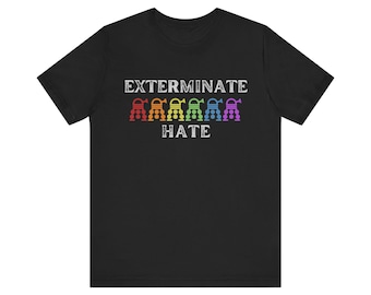 Koszulka PRIDE Exterminate Hate, koszulka parodia tęczowego Daleka z motywem Doktora Who