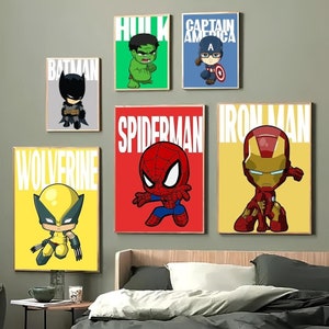 Poster-Druck Papier Kunstdruck Superheld Charakter Poster Avenger Leinwand Malerei Wandkunst Anfertigen Geschenk Wohnkultur, Held Themenzimmer