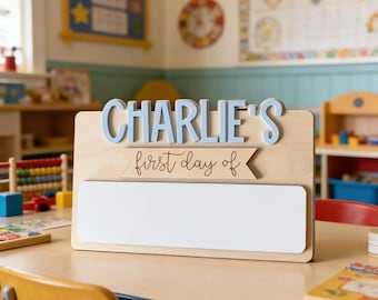 First Day of School Sign Personalized, Back to School Photo Prop, Custom School Sign, Kindergarten Sign, Preschool Keepsake
