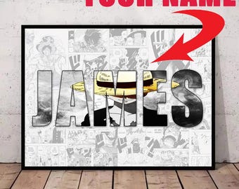 Custom Anime Name Poster | Personalized Manga Print | Anime Room Decor | Custom Name Wall Art Gift | Comic Style Bedroom Decor | Otaku Gift