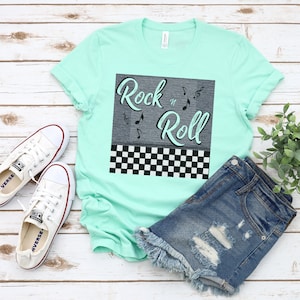 Rock &#39;n&#39; Roll T-Shirt, Retro 50&#39;s Style Tee, Rock & Roll T-shirt, Women&#39;s Gift T-Shirt, Cute 50&#39;s Design Tee, Rock &#39;n&#39; Roll Shirt