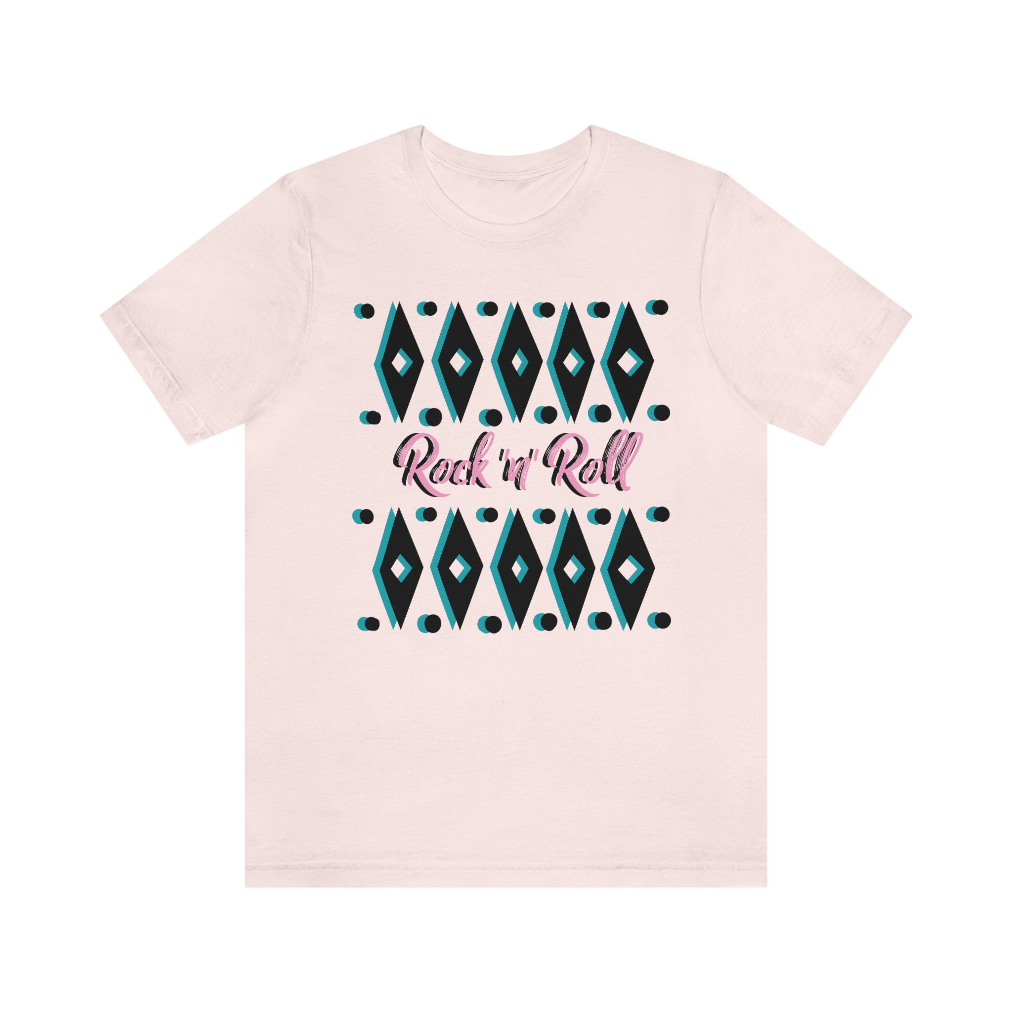 Rock 'n' Roll Tee -retro 50s Bella + Canvas Soft Pink - Etsy
