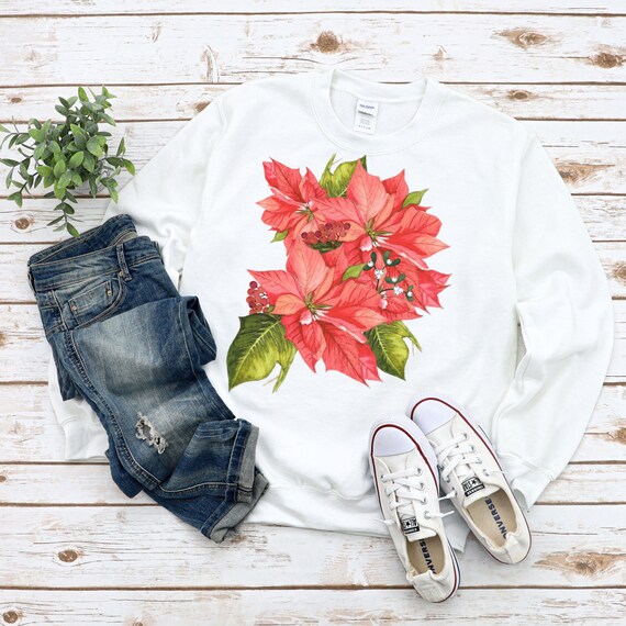 denim and flower christmas shirt