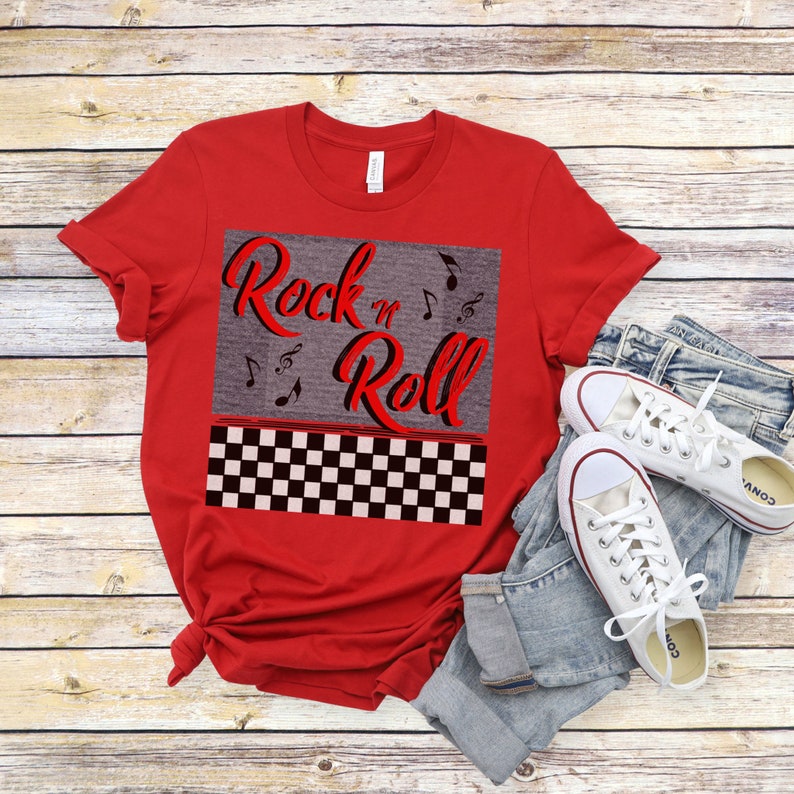 Rock 'n' Roll Tshirt Retro 50's Style Tee Rock Etsy