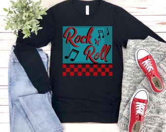 T-shirt rock'n'roll : style rétro années 50, coupe unisexe