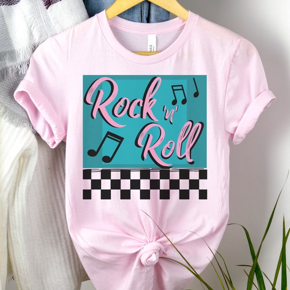 Rock 'n' Roll T-shirt Retro Style Tee Rock - Etsy UK