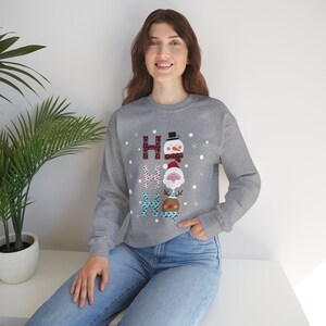 Kerstsweater, schattig kerstsweatshirt, Ho Ho Ho Sweatshirt, kerstshirt, kersttrui, vakantieshirt, Santa Sweatshirt