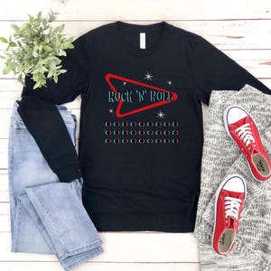 Rock &#39;n&#39; Roll T-Shirt, Retro 50&#39;s Style Tee, Rock & Roll T-shirt, Women&#39;s Gift T-Shirt, Cute 50&#39;s Design Tee, Rock &#39;n&#39; Roll Shirt