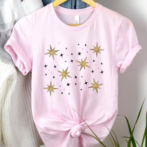 Mid Century Modern Style T-Shirt, Atomic Stars Tee, Vintage Style MCM Tshirt, Retro Mid Century Design Style T-Shirt